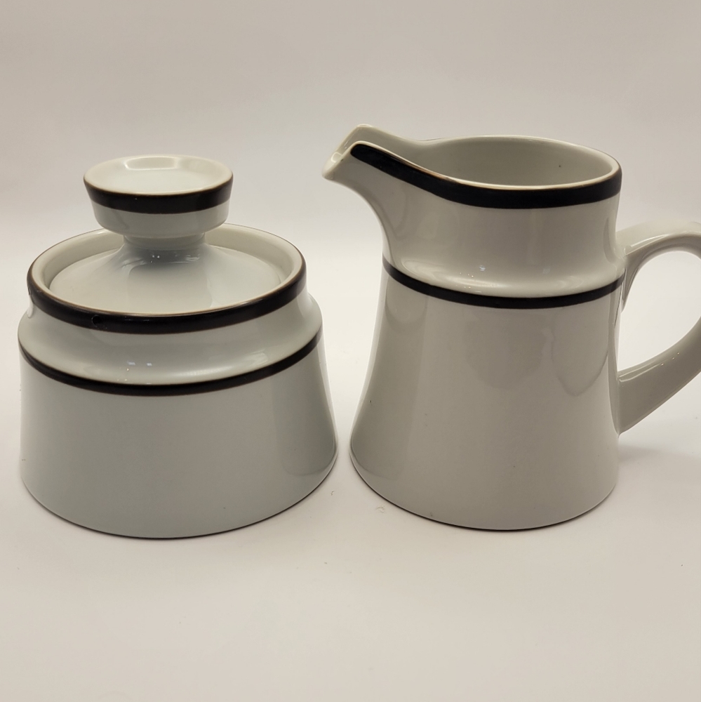Vintage Noritake Stoneware Creamer and Sugar.